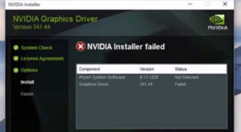 How to Fix NVIDIA Installer failed issue in Windows 10