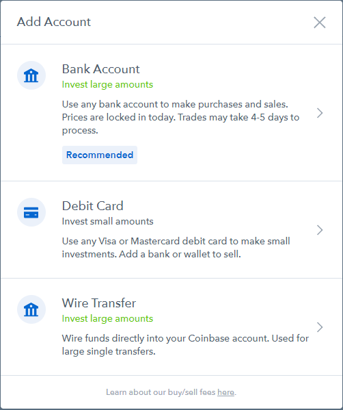 Coinbase Account Type