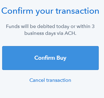 Coinbase Confirm Purchase