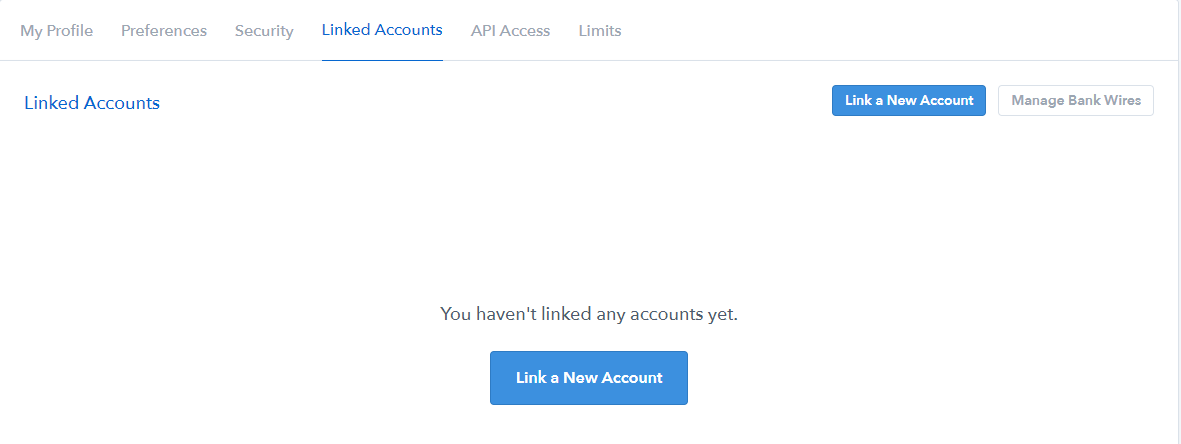 Coinbase Linking a New Account