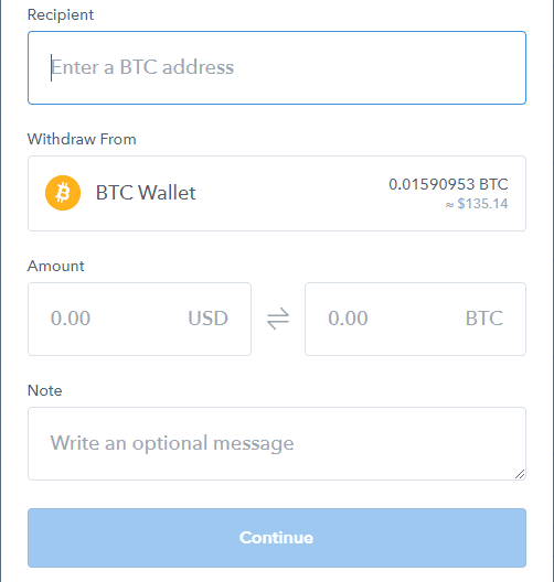 Coinbase Sending Cryptocurrency