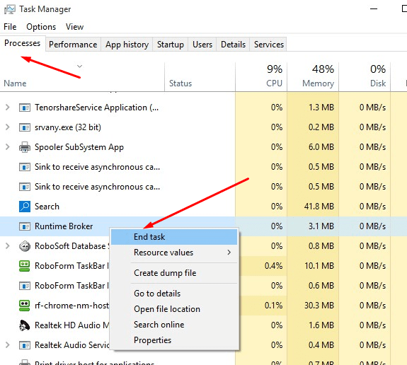Task Manager End Task