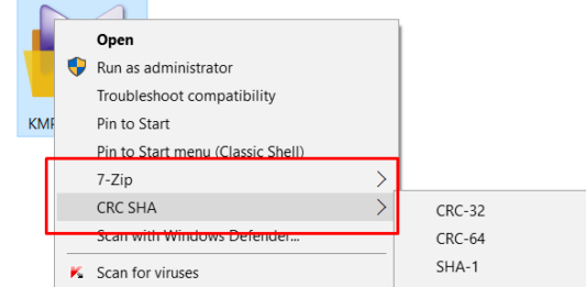 Remove CRC SHA from Context Menu in Windows 10 remove CRC SHA from CONTEXT Menu