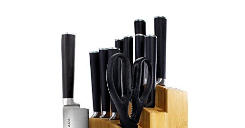 Ginsu Gourmet Chikara Series Forged 12-Piece Japanese Steel Knife Set Review Ginsu Gourmet Chikara Series Forged 12-Piece Japanese Steel Knife Set – Cutlery Set with 420J Stainless Steel Kitchen Knives – Bamboo Finish Block, 07112DS