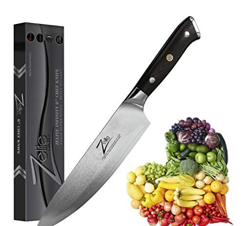 Zelite Infinity Chef Knife 8 Inch, Damascus Japanese AUS-10 Super Stainless Steel Blade Review Zelite Infinity Chef Knife 8 Inch, Damascus Japanese AUS-10 Super Stainless Steel Blade Lasts a Lifetime, Sharpest Professional Chefs Knife For Cooking, Gyuto Made for Home Cook or Restaurant Kitchen