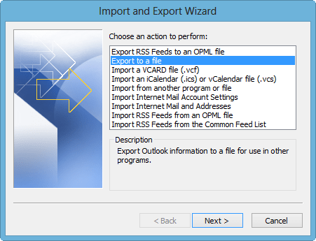 export to a file