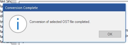 OST file scan complete