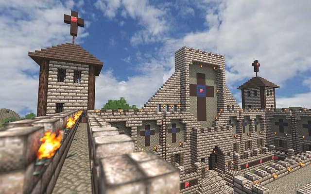 minecraft, castle, render