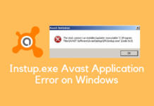 Fix Instup.exe Avast Application Error In Windows 10 Instup.exe Avast Application Error