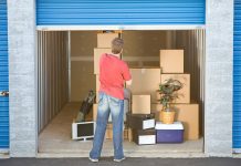 What are the common items to store in storage units while moving out of the state?