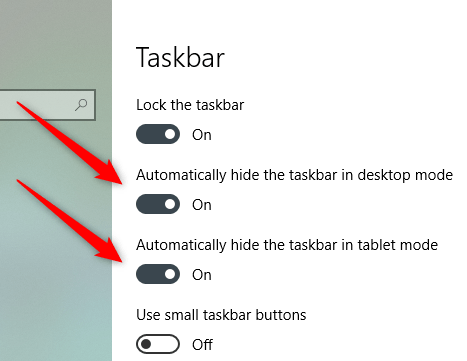 Automatically Hide The Taskbar In Desktop Mode