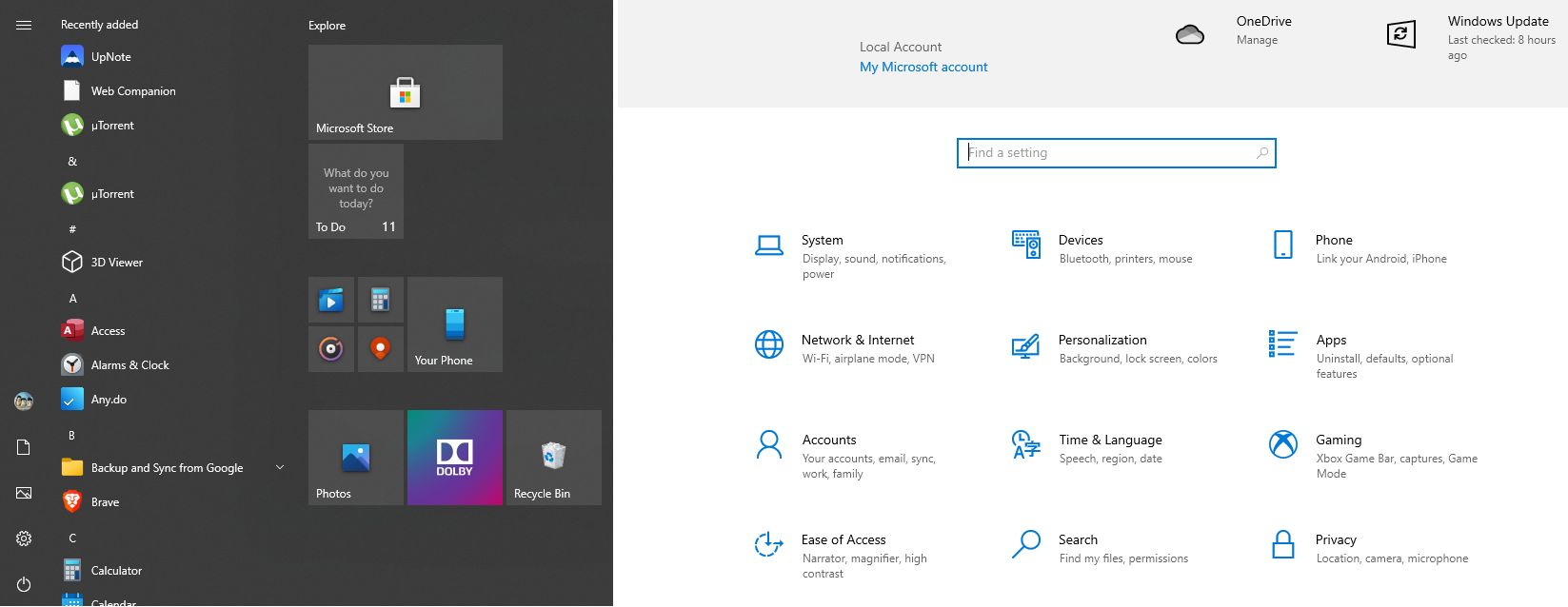 new start menu