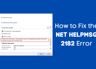 How to Fix the NET HELPMSG 2182 Error NET HELPMSG 2182