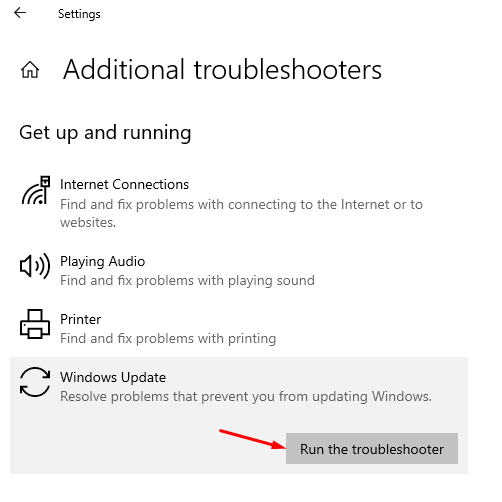 Run the Troubleshooter