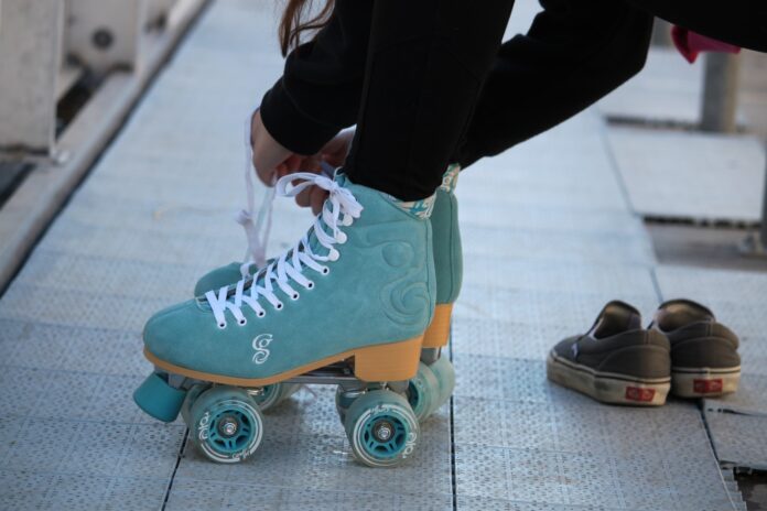 Photo by Susan Weber blue-and-white roller skates