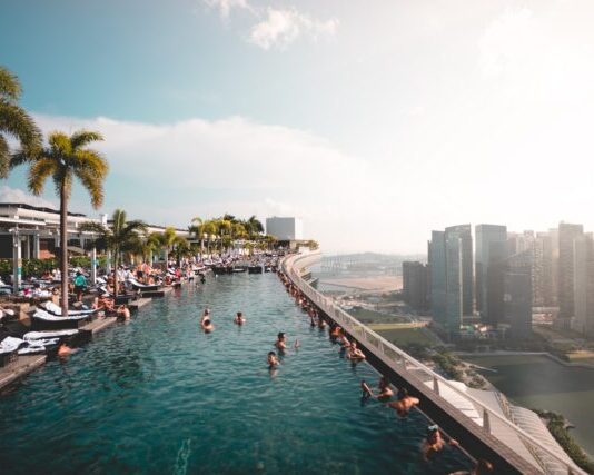 How to Keep Your Swimming Pool Safe: Tips for First-Time Hotel Managers group of people at the swimming pool under white clouds