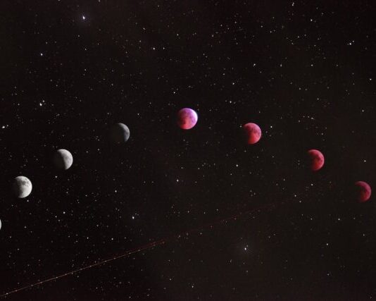 Three Signs 555 is Your Angel Number Lunar eclipse illustration