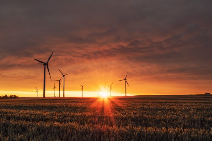 Photo by Karsten Würth windmill on grass field during golden hour