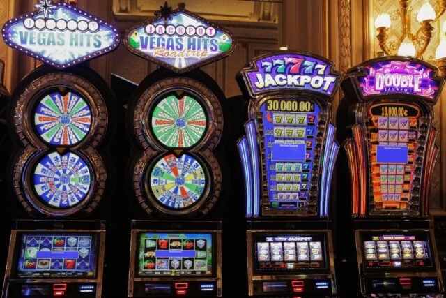 Slot Machines Slot machines with assorted color buttons
