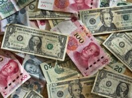 Integration of the digital Yuan in the Chinese supply chain! assorted banknotes
