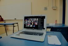 Steps to Choose Best Virtual Event Platforms macbook pro on blue table