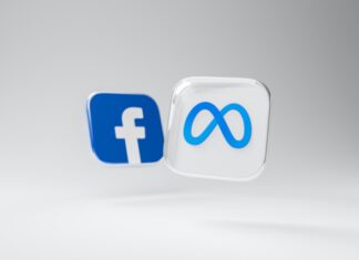How Can Meta-Ads Help Your Business Grow? a white and blue square with a blue and white facebook logo