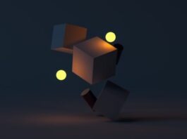 Digital Transformation in Product Engineering brown cardboard box with yellow light