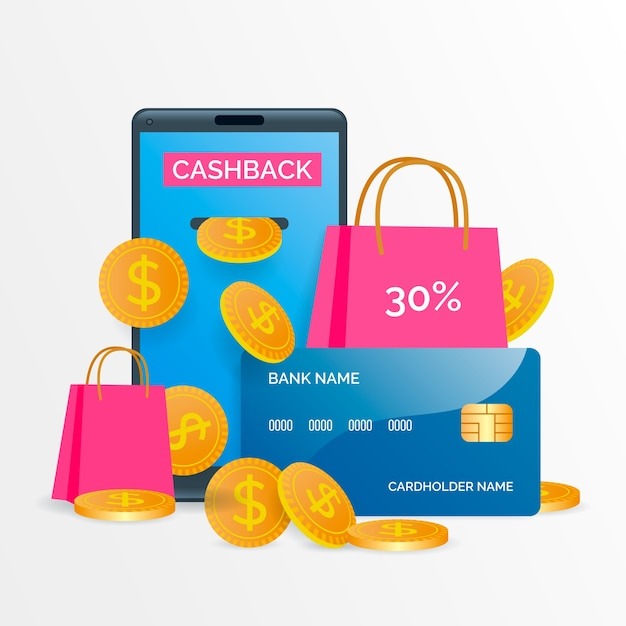 Free vector cashback concept with offers