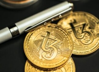 USDT and USDС: Latest Updates a pen sitting on top of a pile of gold coins