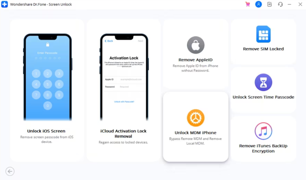 select unlock mdm iphone feature